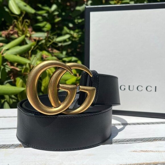 Gucci Belt GG Marmont Wide Belt - Size 70 - Picture 1 of 5